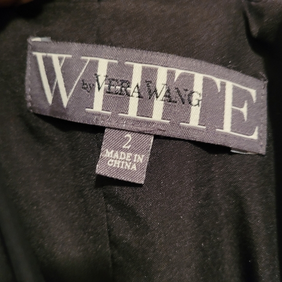 White By Vera Wang Wmns 2 Elegant Black Taupe Halter Formal Dress Evening Gown - Picture 2 of 16